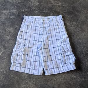 Vintage Levi's Cargo Shorts Mens 33 White Baggy Skater Pocket Flaps Squad 12"
